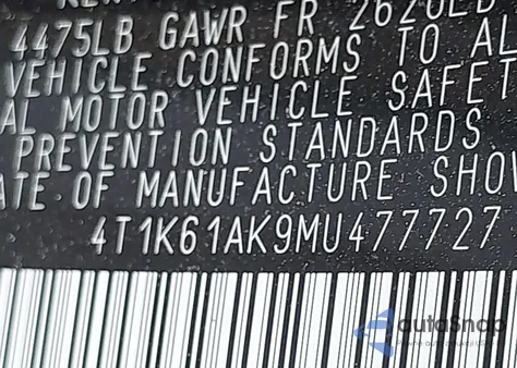 2021 Toyota Camry Xse from USA, damaged, VIN 4T1K61AK9MU477727